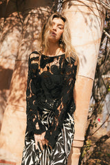 No Worries Crochet Top In Black - Final Sale