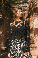 No Worries Crochet Top In Black - Final Sale