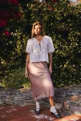 Corey Peplum Top In White - Final Sale