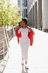 Lori Ribbed Dress In Grey - Final Sale