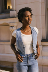 Freya Ribbed Top In Ivory - Final Sale