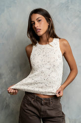 Lottie Knit Tank in Oatmeal