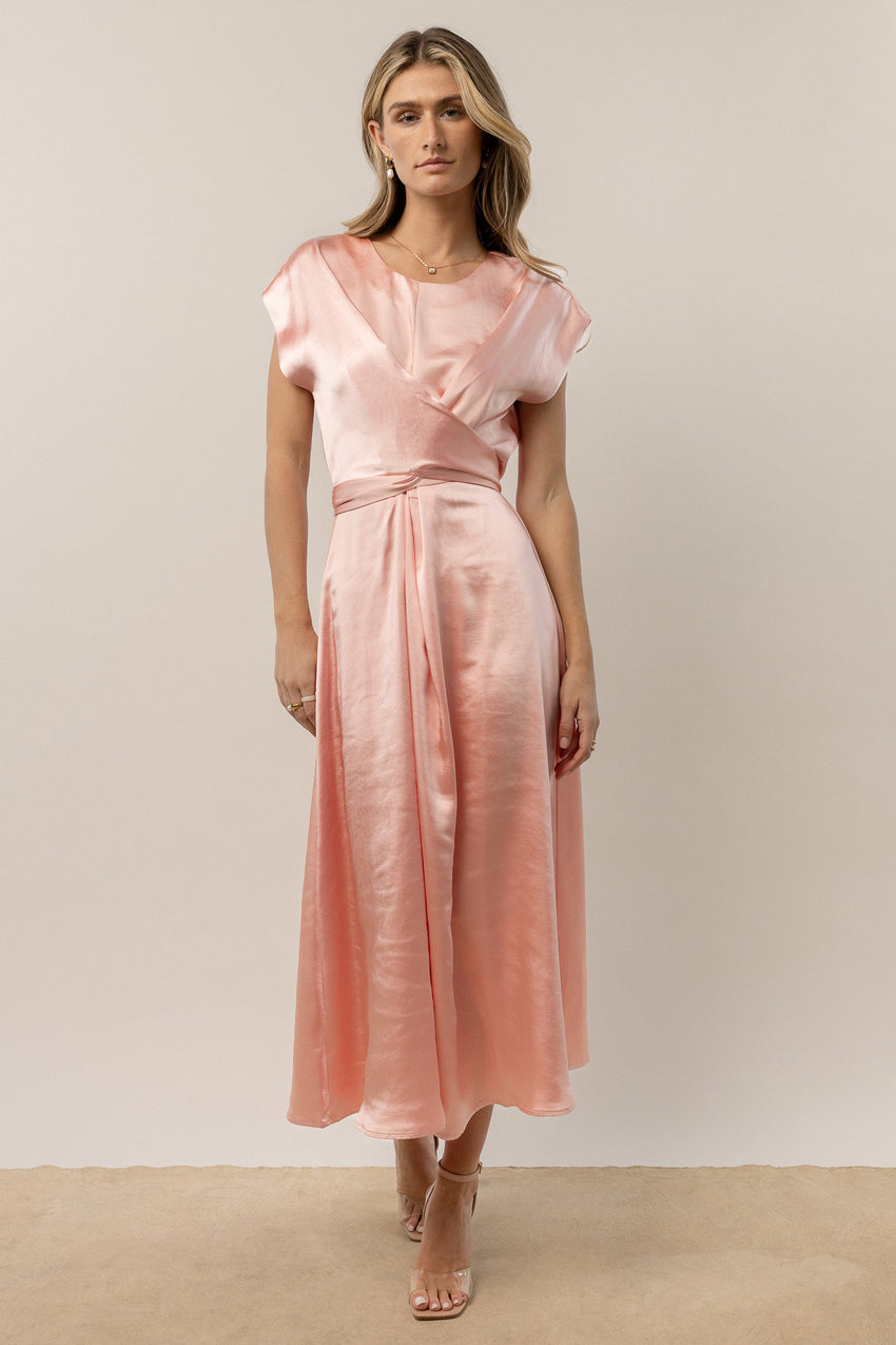 Rosalind Midi Dress in Pink - FINAL SALE
