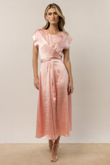 Rosalind Midi Dress in Pink - FINAL SALE