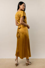 Rosalind Midi Dress In Mustard - Final Sale