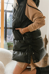 Layla Puffer Vest In Black - Final Sale
