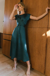 Rosalind Midi Dress in Teal - FINAL SALE