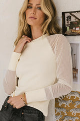 Camden Ribbed Top In Cream - Final Sale