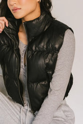 Elise Puffer Vest in Black - FINAL SALE
