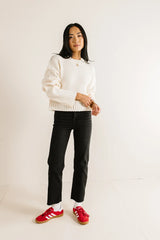 Daniela Ribbed Sweater In Cream - Final Sale