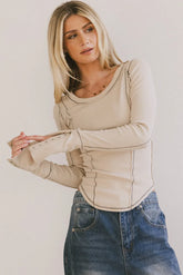 Astrid Ribbed Top in Ecru - FINAL SALE