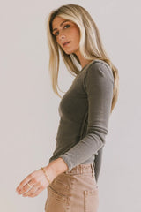 Lexie Ribbed Top In Teal - Final Sale