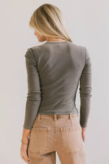 Lexie Ribbed Top In Teal - Final Sale