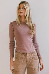 Lexie Ribbed Top in Berry - FINAL SALE