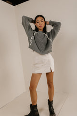 Bella Knit Sweater In Grey - Final Sale