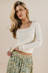 Ribbed Square Neck Sweater - FINAL SALE