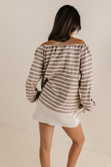 Kilby Striped Top In Mocha - Final Sale