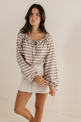 Kilby Striped Top In Mocha - Final Sale