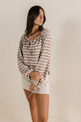Kilby Striped Top In Mocha - Final Sale