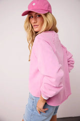 Exposed Seam Sweatshirt In Pink - Final Sale