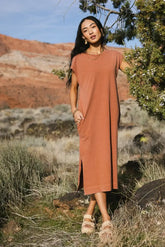 Shelese T-Shirt Dress in Clay - FINAL SALE