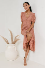 Rowan Lace Dress In Pink - Final Sale