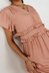 Willa Ruffle Dress in Blush - FINAL SALE