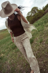 Verity Printed Pants In Natural - Final Sale