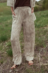Verity Printed Pants in Natural - FINAL SALE