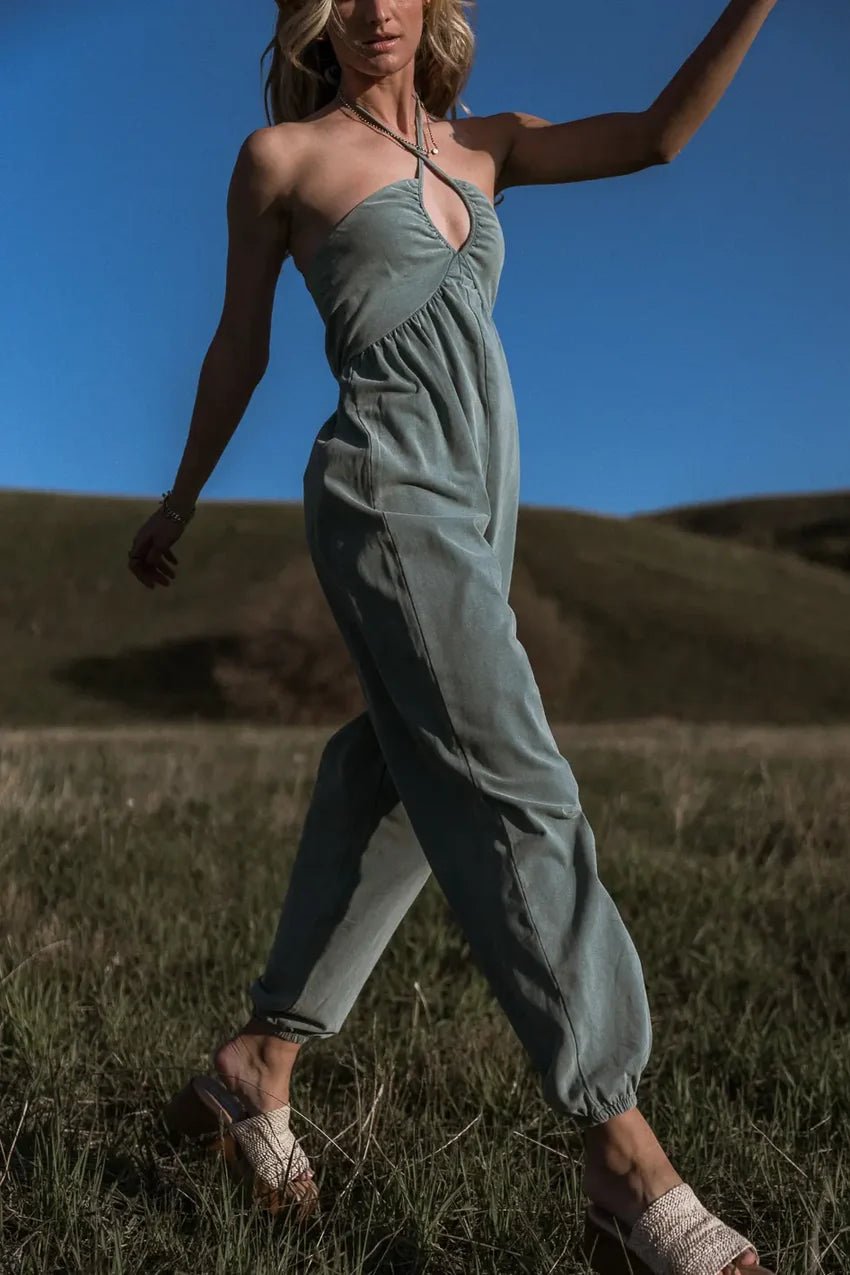 Trixie Jumpsuit in Teal - FINAL SALE