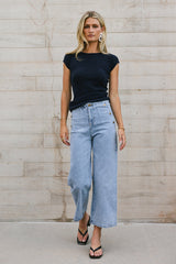 Amiri Wide Leg Jeans In Light Wash - Final Sale