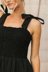 Kaia Crocheted Jumpsuit In Black - Final Sale