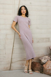 Emmie Ribbed Midi Dress in Lavender - FINAL SALE