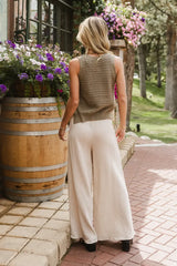 Brandi Wide Leg Pants In Natural - Final Sale