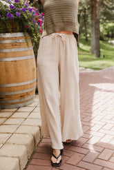 Brandi Wide Leg Pants in Natural - FINAL SALE
