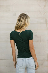 Scoop Neck Tee In Teal - Final Sale