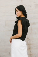 Fia Embroidered Blouse In Black - Final Sale
