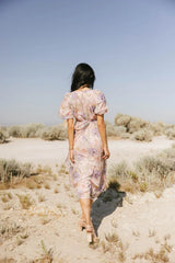 Angelique Floral Tie Dress In Pink - Final Sale
