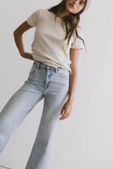 Briony Basic Tee in Oatmeal - FINAL SALE