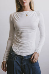 Bianca Ruched Top in Ivory - FINAL SALE