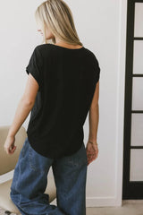 Callie Basic Tee In Black - Final Sale