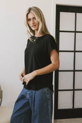 Callie Basic Tee In Black - Final Sale