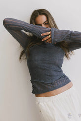 Linnea Lace Top in Blue - FINAL SALE