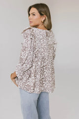 Taya Ditsy Floral Blouse In Cream - Final Sale