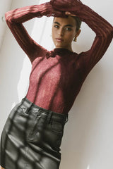 Linnea Lace Top In Burgundy - Final Sale