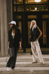 Reese Striped Slacks In Cream - Final Sale