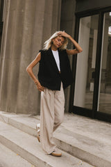 Reese Striped Slacks In Cream - Final Sale