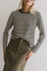 Reggie Striped Top in Black - FINAL SALE