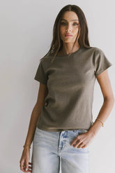 Briony Basic Tee in Olive - FINAL SALE