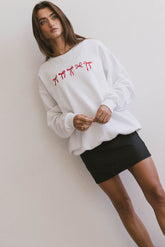 Pretty Bows Crewneck in Cream - FINAL SALE